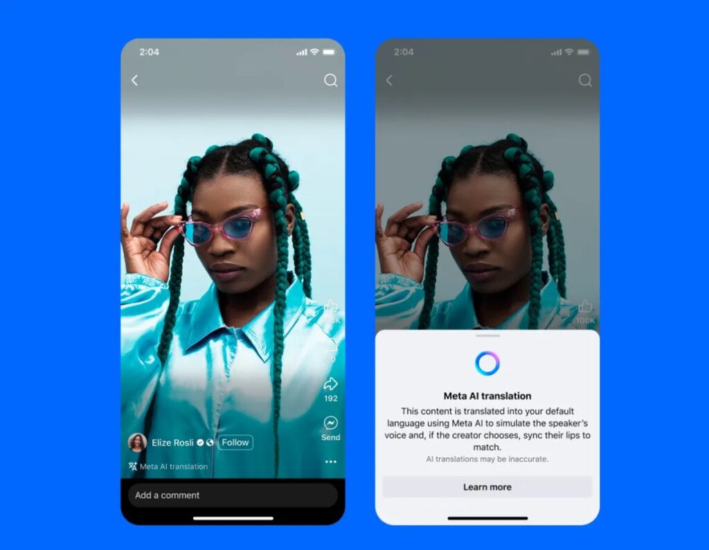 Meta rolls out AI-powered translations to creators globally, starting with English and Spanish